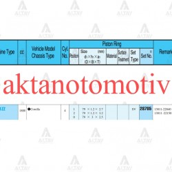 SEGMAN COROLLA 00-06 1.4 - 1.6 / AVENSIS 03-08 1.6 / 79.50mm / 3ZZFE / VVTİ / 0.50 TAKIM SEGMAN COROLLA 00-06 1.4 - 1.6 / AVENSIS 03-08 1.6 / 79.50mm / 3ZZFE / VVTİ / 0.50 TAKIM