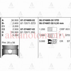 SEGMAN COROLLA  92-00 1.6 /   81.00mm / 4AFE / ENJEKSİYONLU / STD (GAZ NİTRİT KAPLAMA) TAKIM