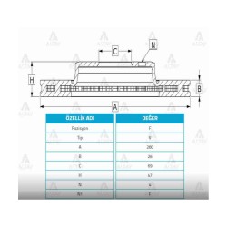 FREN DİSKİ ELANTRA 04-06 / SONATA 02-05 / MEGANTIS 04-06 / ÖN HAVALI 280-4 FREN DİSKİ ELANTRA 04-06 / SONATA 02-05 / MEGANTIS 04-06 / ÖN HAVALI 280-4