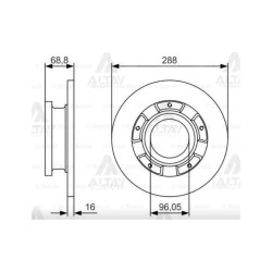 FREN DİSKİ CUSTOM 14= / V363 TEK TEKER ARKA DÜZ ABS Lİ 308-5