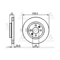 FREN DİSKİ LOGAN 09= / SANDERO 08= / CLIO II 98= / KANGOO 98= / MEGANE I 98= / ÖN HAVALI 259-4