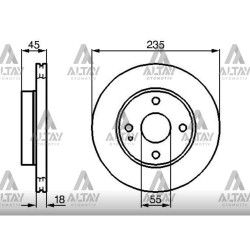 FREN DİSKİ 323  90-95 B6 / 121 90-93 / ÖN HAVALI 235-4