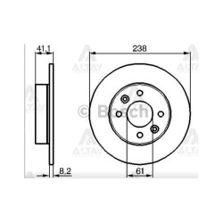 FREN DİSKİ TWINGO I  96-07 / EXPRES 85-97 / ÖN DÜZ 238-4