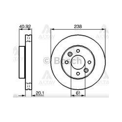 FREN DİSKİ KANGOO I 98-08 / CLIO II 98-05 / KANGOO I 98-08 / MEGANE I 96-03 / ÖN HAVALI 238-4 FREN DİSKİ KANGOO I 98-08 / CLIO II 98-05 / KANGOO I 98-08 / MEGANE I 96-03 / ÖN HAVALI 238-4