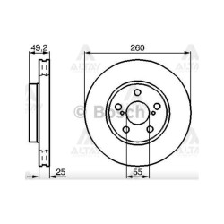 FREN DİSKİ AVENSIS 97-02 / ÖN HAVALI 260-5 FREN DİSKİ AVENSIS 97-02 / ÖN HAVALI 260-5