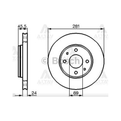 FREN DİSKİ CARISMA 00-06 / S-40 00-03 / ÖN HAVALI 281-4 FREN DİSKİ CARISMA 00-06 / S-40 00-03 / ÖN HAVALI 281-4