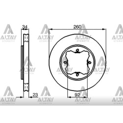 FREN DİSKİ ACCORD  90-02 / ROVER 618-620 / ÖN HAVALI 260-4