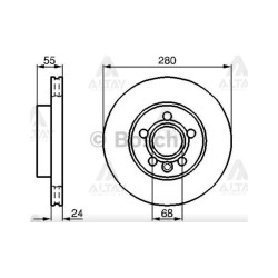 FREN DİSKİ TRANSPORTER T4  96-03 2.5 TDI ÖN HAVALI 280-5