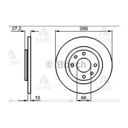 FREN DİSKİ C2 I 03-09 / C3 I 02-09 / ÖN DÜZ 266-4 FREN DİSKİ C2 I 03-09 / C3 I 02-09 / ÖN DÜZ 266-4