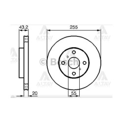 FREN DİSKİ YARIS 02-10 / 1.3-1.4 D-4D ÖN HAVALI 255-4 FREN DİSKİ YARIS 02-10 / 1.3-1.4 D-4D ÖN HAVALI 255-4