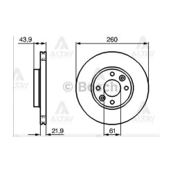FREN DİSKİ CLIO III 05-12 / LOGAN I 04= / MEGANE II 03-08 / MICRA III 03-10 / ÖN HAVALI 260-4