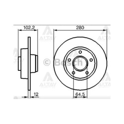 FREN DİSKİ TRAFIC II 01-14 / VIVARO A 01-14 / ABSLİ PORYALI RULMANSIZ ARKA DÜZ 280-5