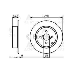 FREN DİSKİ COROLLA 03-07 / COROLLA-VERSO 04-07 / 1.4 D4D DİZEL ARKA DÜZ 279-4