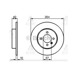FREN DİSKİ ASTRA H 04-09 / COMBO C 01-12 / MERIVA A 03-10 / ARKA DÜZ 264-4 FREN DİSKİ ASTRA H 04-09 / COMBO C 01-12 / MERIVA A 03-10 / ARKA DÜZ 264-4
