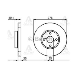 FREN DİSKİ COROLLA 03-07 / COROLLA VERSO / 1.4-2.0D4D ÖN HAVALI 275-4 FREN DİSKİ COROLLA 03-07 / COROLLA VERSO / 1.4-2.0D4D ÖN HAVALI 275-4