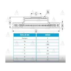 FREN DİSKİ QASHQAI 07-13 / X-TRAIL 08-13 / JUKE 11-17 / KOLEOS 11-15 / ÖN HAVALI 296-5