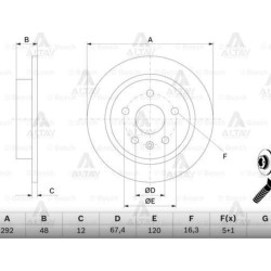FREN DİSKİ INSIGNIA A 08-18 / ARKA DÜZ 292-5