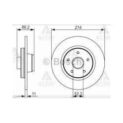 FREN DİSKİ KANGOO II 08= / CITAN 12= ABSLİ PORYALI RULMANSIZ ARKA DÜZ 274-5 FREN DİSKİ KANGOO II 08= / CITAN 12= ABSLİ PORYALI RULMANSIZ ARKA DÜZ 274-5
