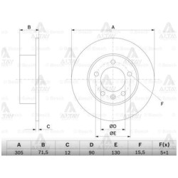 FREN DİSKİ MASTER III 10= / ARKA DÜZ 305-5 TEK TEKER KAPLAMALI DELİK ÇAPI 15.5mm