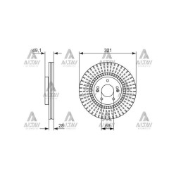 FREN DİSKİ SORENTO 11-20 / SANTAFE 11= ÖN HAVALI 321-5