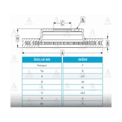 FREN DİSKİ COROLLA 13-18 / AURIS 13-18 / ÖN HAVALI 277-5