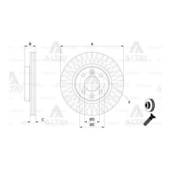 FREN DİSKİ SYMBOL III 12= / CLIO IV 12= / KANGOO II 08= / DOKKER 12= / ÖN HAVALI 258-4 (İÇTEN SOĞUTMALI)