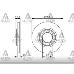 FREN DİSKİ STAREX 03-08 LİBERO / H-100 KAMYONET 04-17 / ÖN HAVALI 275-5 FREN DİSKİ STAREX 03-08 LİBERO / H-100 KAMYONET 04-17 / ÖN HAVALI 275-5