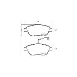 FREN BALATA FIAT LINEA / DOBLO / BRAVO II / OPEL COMBO D (BÜYÜK TİP) ÇİFT FİŞLİ ÖN FREN BALATA FIAT LINEA / DOBLO / BRAVO II / OPEL COMBO D (BÜYÜK TİP) ÇİFT FİŞLİ ÖN