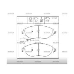 FREN BALATA GOLF6 12= / PASSAT 14= / PASSAT 08-12 / LEON 12= FİŞLİ ÖN BÜYÜK