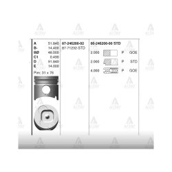 SEGMAN KARSAN J9 / NKR55 2.8 4JB1 STD 93mm SEGMAN KARSAN J9 / NKR55 2.8 4JB1 STD 93mm