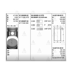 SEGMAN E-2200 86-92 / BESTA 92= STD SEGMAN E-2200 86-92 / BESTA 92= STD