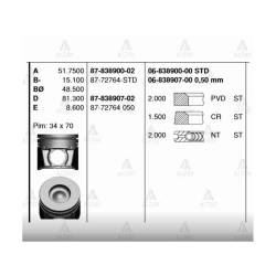 SEGMAN BT-50 06-11 STD SEGMAN BT-50 06-11 STD