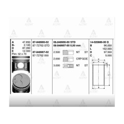 SEGMAN B-2500 01-07 2.5 - WL - TURBO 93.00mm STD SEGMAN B-2500 01-07 2.5 - WL - TURBO 93.00mm STD