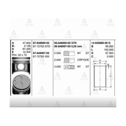 SEGMAN B-2500 01-07 2.5 - WL - TURBO 93.00mm 050 TAKIM