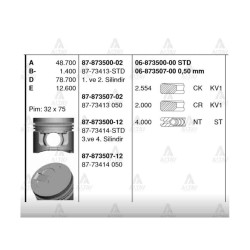 SEGMAN L-200 4D56 TURBO MAGNUM STD SEGMAN L-200 4D56 TURBO MAGNUM STD