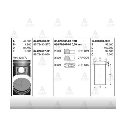 SEGMAN B-2500 96-00 2.5 - WL 93.00mm STD