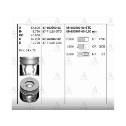 PİSTON SEGMANLI D-MAX 2.5 EURO-4 4JK1-TC 07-12 95.90mm 050 PİSTON SEGMANLI D-MAX 2.5 EURO-4 4JK1-TC 07-12 95.90mm 050