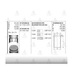 PİSTON SEGMANLI PICKUP TD-27 STD (PİM 30mm)