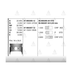 PİSTON SEGMANLI CARRY 1.0L / 88-98 / F10A / SAMURAI 84-86 SJ410 65.50mm STD