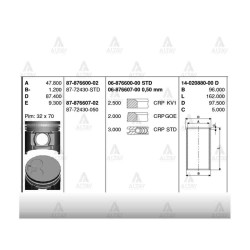 PİSTON SEGMANLI B-2500 ÇELİK 050 PİSTON SEGMANLI B-2500 ÇELİK 050