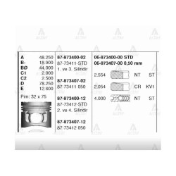 PİSTON SEGMANLI L-200 06-10 16VTDI 2-4 STD PİSTON SEGMANLI L-200 06-10 16VTDI 2-4 STD