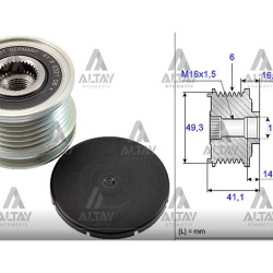 KASNAK ŞARJ DİNAMO 207 / 208 / 308 / MINI  02= 1.6 16V BNZ. 16,6 mm