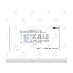 RADYATÖR SU LANCER 92-95 1.5 / COLT 92-94 / KLİMALI / KLİMASIZ 375x658x16 A-T BRAZING