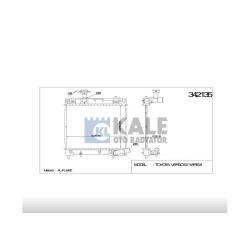 RADYATÖR SU YARIS 10-16 1.33 BENZİNLİ 16mm M-T BRAZING