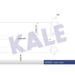 TURBO RADYATÖRÜ (INTERCOOLER) D-MAX EURO 5 12= 655*148*64