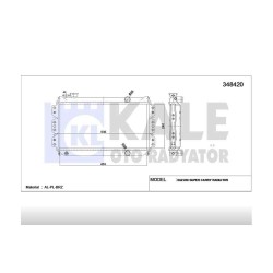 RADYATÖR SU CARRY 90-98 SK410 23mm M-T BRAZING RADYATÖR SU CARRY 90-98 SK410 23mm M-T BRAZING