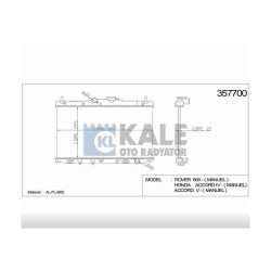 RADYATÖR SU ACCORD 90-93 / ROVER 16mm M-T BRAZING