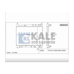 RADYATÖR SU YARIS 99-06 1.3 BENZİNLİ A-T BRAZING