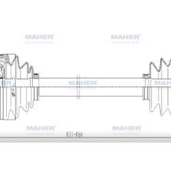 AKS KOMPLE ARKA SANTAFE 06-10 A-T / M-T ABSLİ 52 DİŞ 831mm