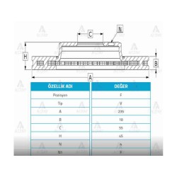 FREN DİSKİ 323  90-95 B6 / 121 90-93 / ÖN HAVALI 235-4